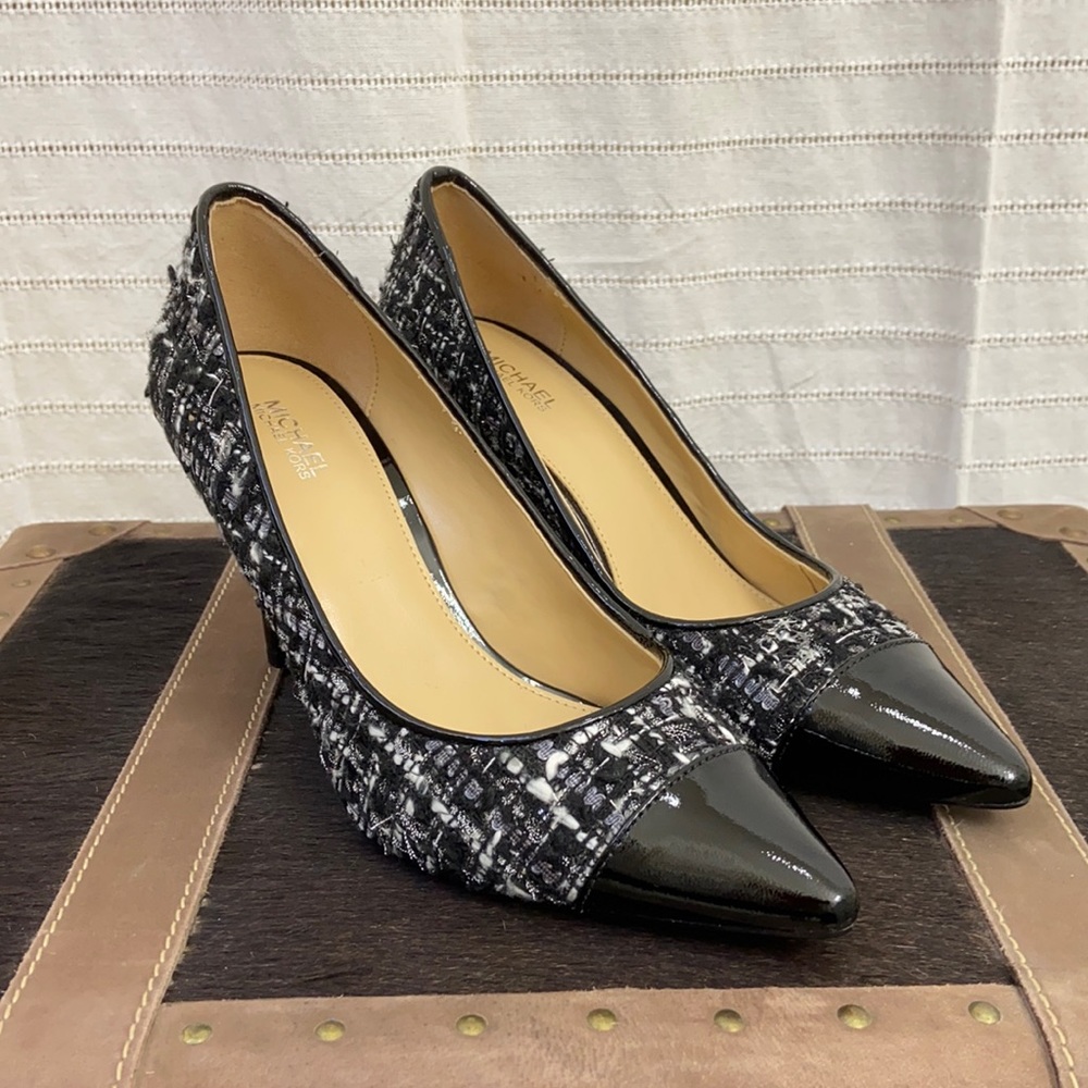 MICHAEL KORS FLEX PUMP TWEED/PATENT LEATHER sz 7